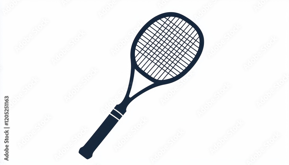 Glyph vector illustration of a detailed badminton racket balance adjuster on white. Glyph vector illustration of a detailed badminton racket balance adjuster on white.