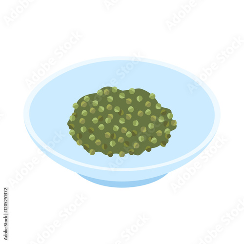 とんぶり。フラットなベクターイラスト。
Summer cypress seeds. Flat vector illustration.