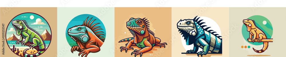 Iguana vector collection Iguana vector collection