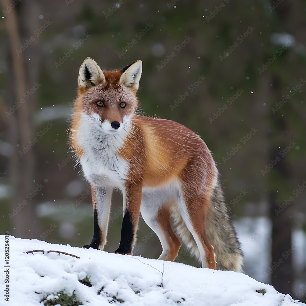 Fototapeta premium red fox in snow