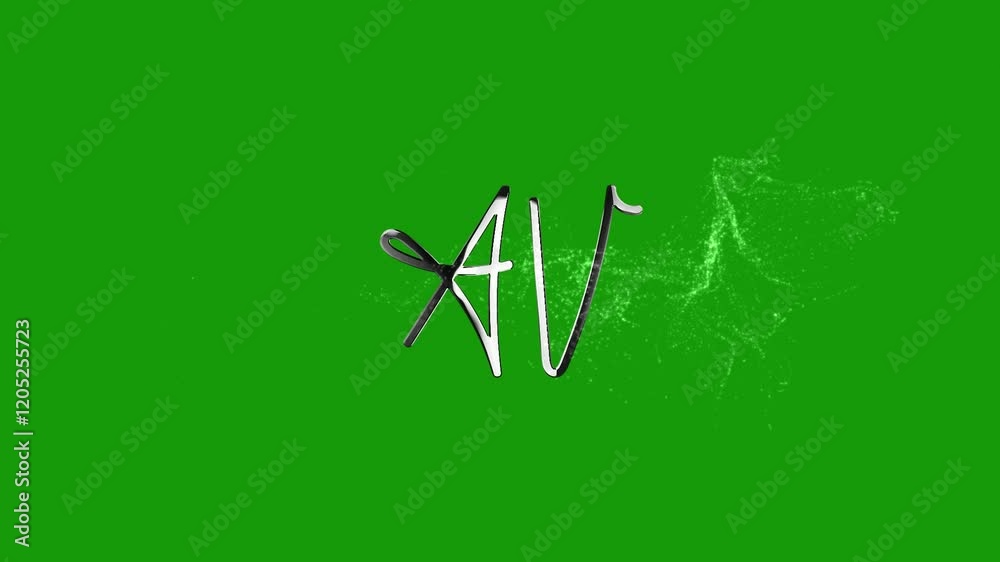 Typography AV Logo Animation, Green Screen Av Luxury Letter Logo Effects 