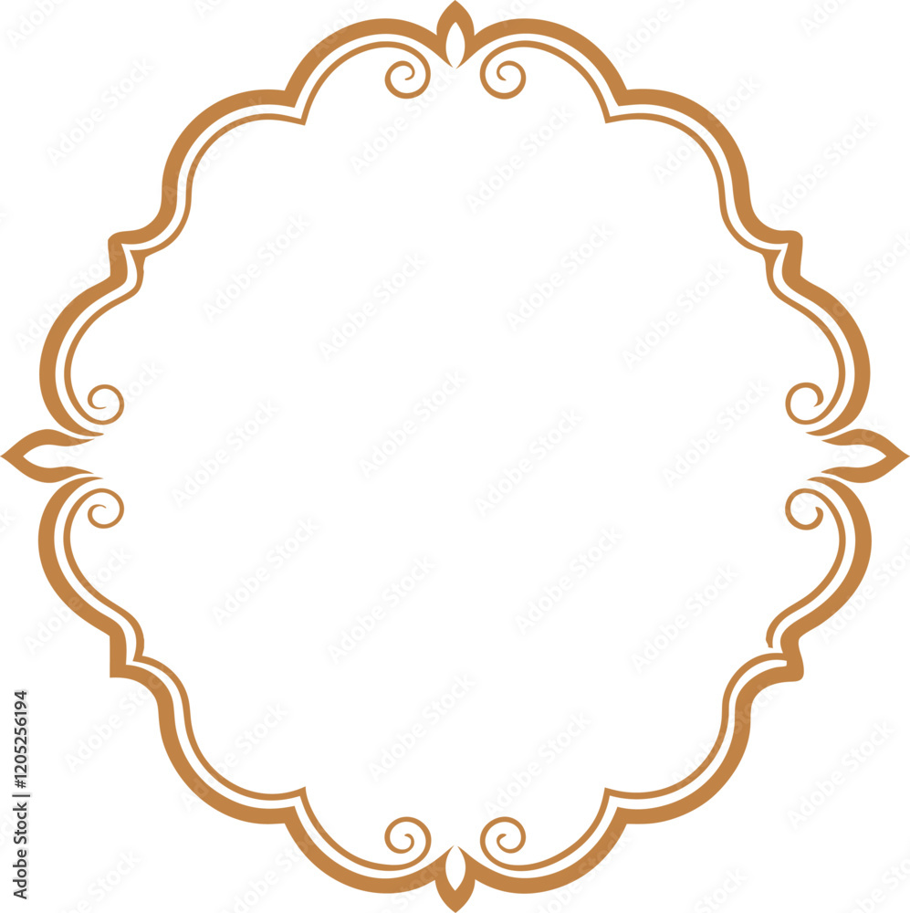 Abstract Golden Geometric Frame Outline Broder Design Abstract Golden Geometric Frame Outline Broder Design