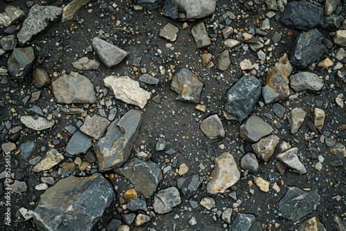 Wallpaper Mural Photo of Grey asphalt rock ground debris. Background texture for backdrops or mapping Torontodigital.ca