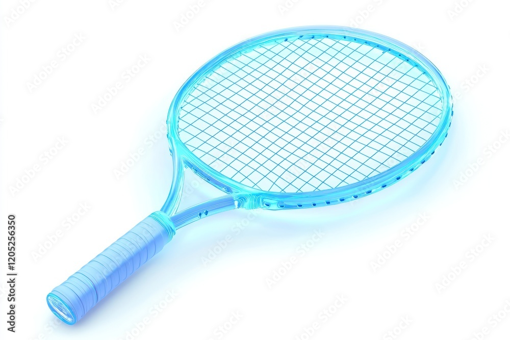 3D vector illustration of a futuristic clear badminton racket. 3D vector illustration of a futuristic clear badminton racket.