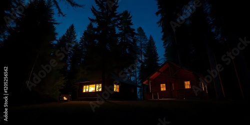 Cozy Cabin Night Forest Escape Romantic Getaway