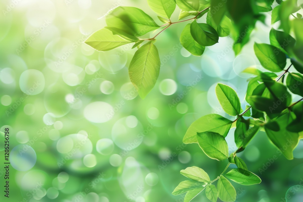 Naklejka premium Nature of green leaf in garden at summer. Natural green leaves plants using as spring background. Professional photo