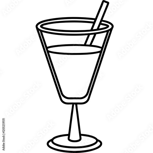 Modern Cocktail Glass Outline Design