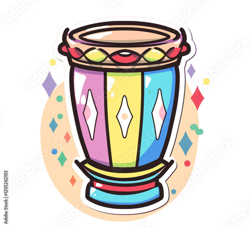 Cute Pastel Conga Drum Logo for Children’s Rhythm Class