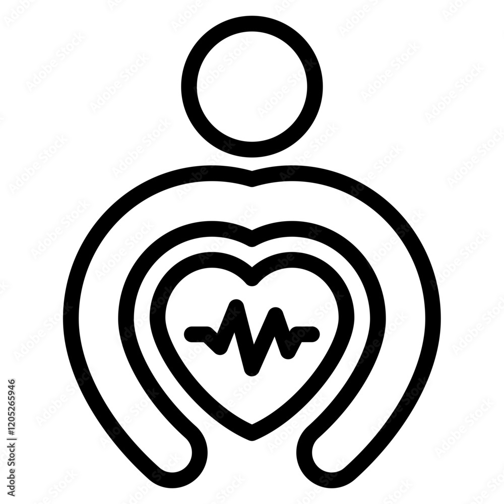 Heart Health and Wellness Icon Heart Health and Wellness Icon