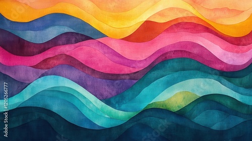 Colorful abstract waves creating an engaging background