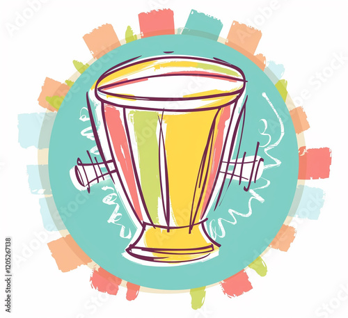 Soft Pastel Conga Drum Logo for Toddler Music School