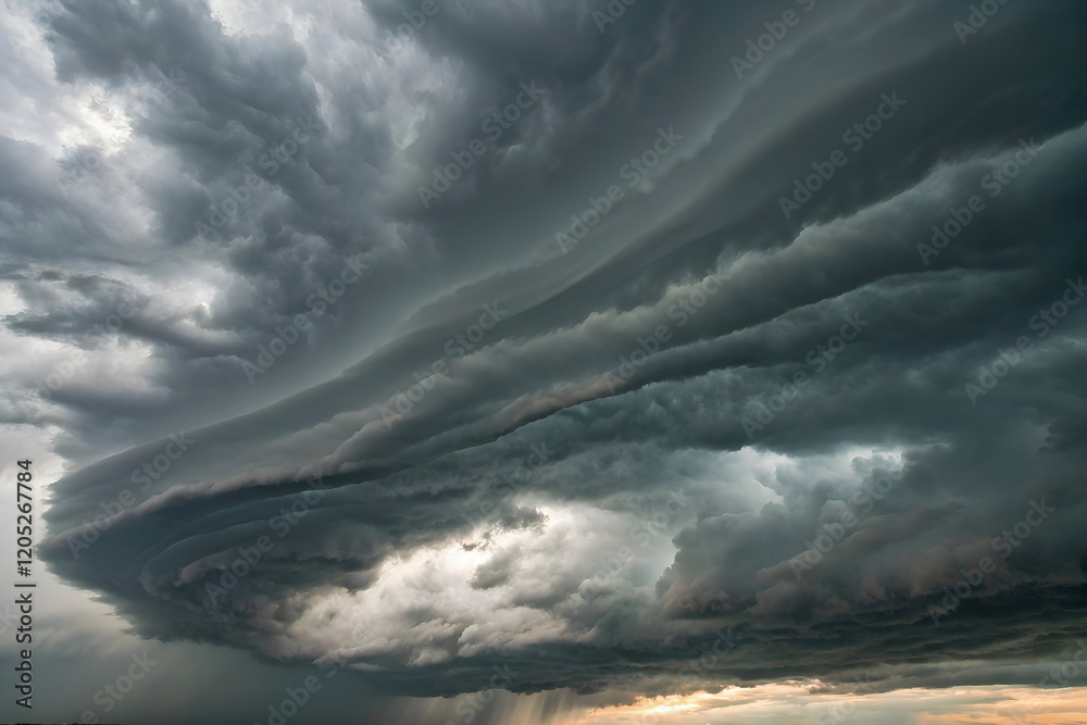 Moody and dramatic nimbostratus clouds ideal for storm-themed sky illustrations. Moody and dramatic nimbostratus clouds ideal for storm-themed sky illustrations.