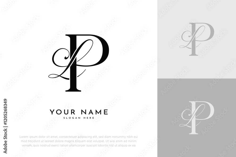 PL LP initial letter handwriting wedding monogram logo PL LP initial letter handwriting wedding monogram logo