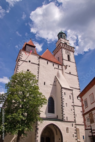 The Church of Saint James the Greater at historical city Prachatice, Czech republic