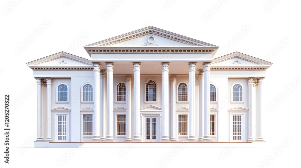 Fototapeta premium High Quality Luxury House In White Background