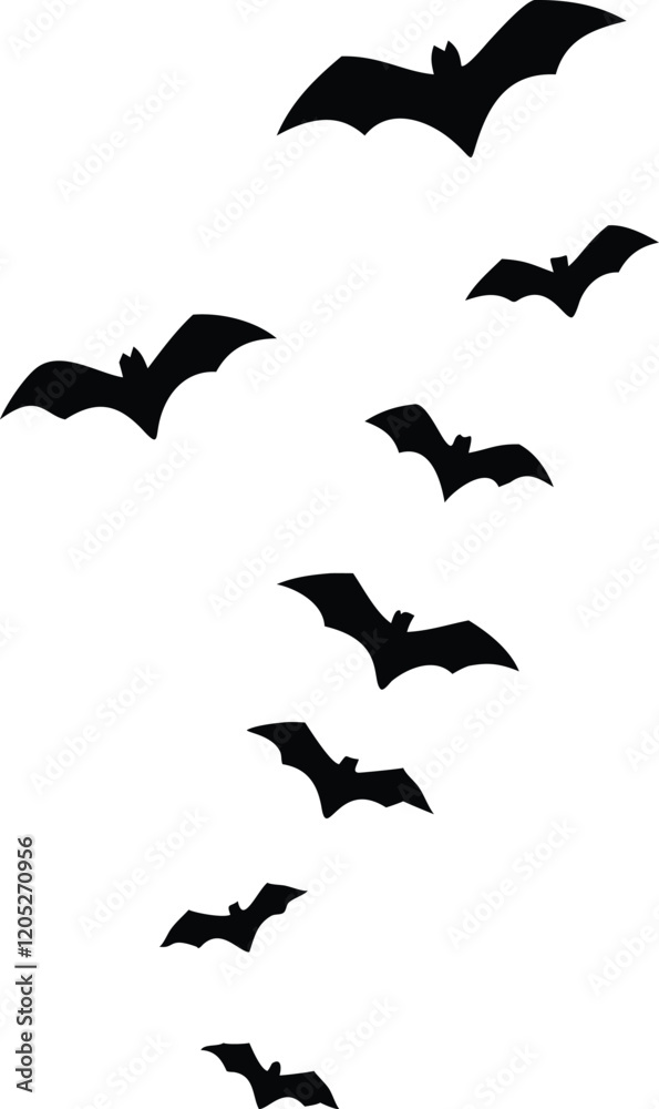 A set of Halloween bat silhouette vector A set of Halloween bat silhouette vector