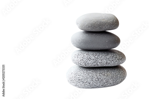 A serene stack of smooth gray stones, symbolizing balance and tranquility, ideal for wellness, meditation, and relaxation themes. photo