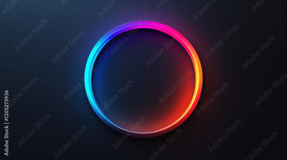 Minimalistic gradient circle in vibrant hues on a matte dark background Minimalistic gradient circle in vibrant hues on a matte dark background