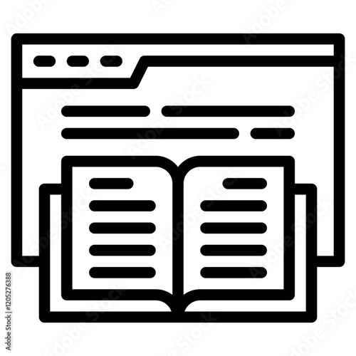 Open Book with Browser Window Icon
