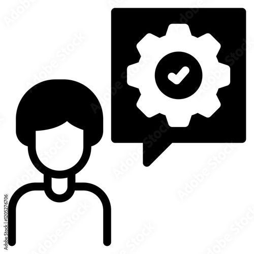Person with Settings Icon and Checkmark