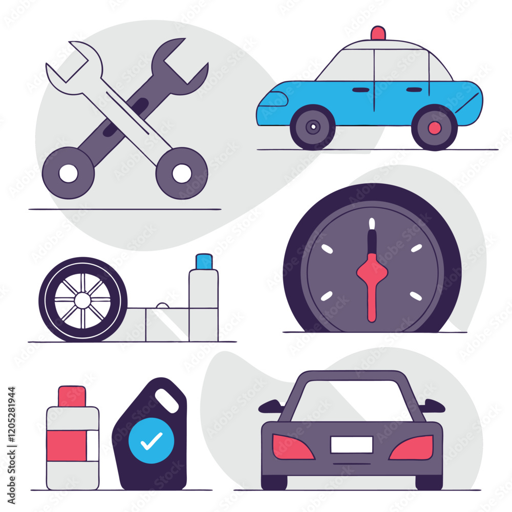 Naklejka premium Sleek Minimalist Automotive Glyph Icons: Cars, Trucks, and More! app sign road flat logo style wheel