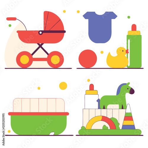 Baby Essentials: Cute Line Icons for Your Designs. Perfect for websites, apps, and more! set kid care