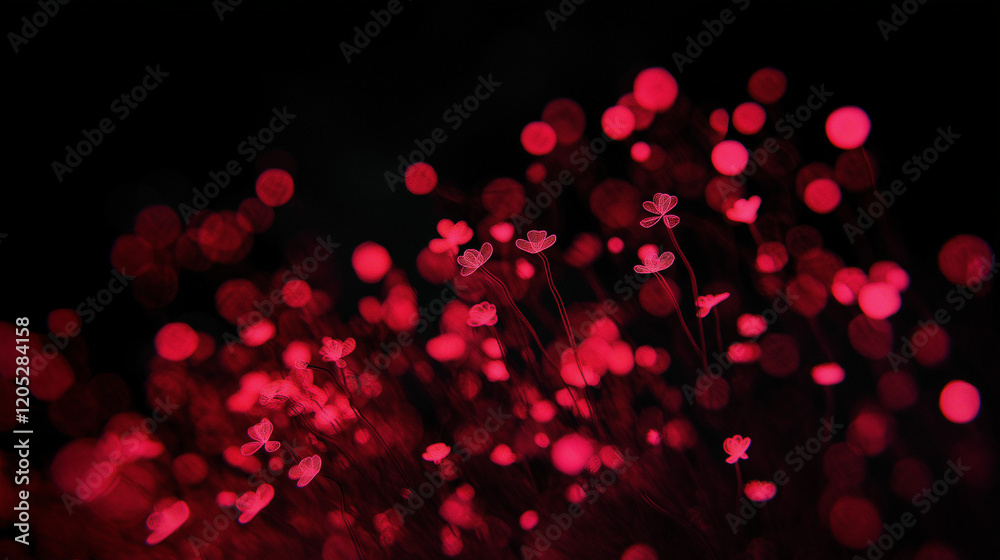 Romantic Abstract Pink Glow with Bokeh and Dreamy Light in the Dark Valentine's Day background