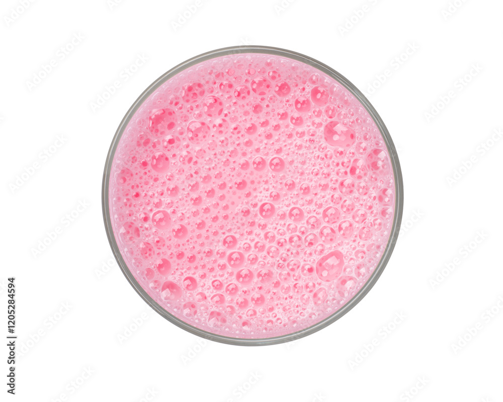 Pink strawberry milk isolated on white background Pink strawberry milk isolated on white background