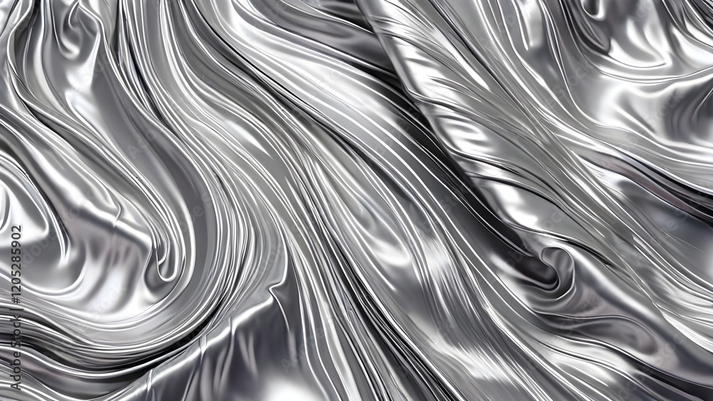 Obraz premium abstract shiny rippled silver silk texture luxury background