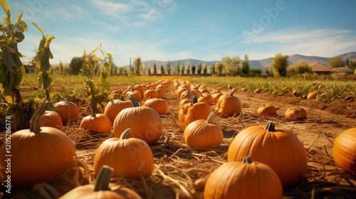 A photo of an organic pumpkin patch.