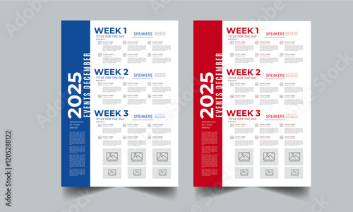 Event Schedule layout design template with unique design style concept