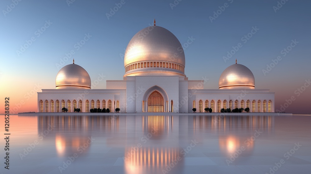 custom made wallpaper toronto digitalStunning mosque illuminated at sunset during Ramadan celebrations with reflective water backdrop