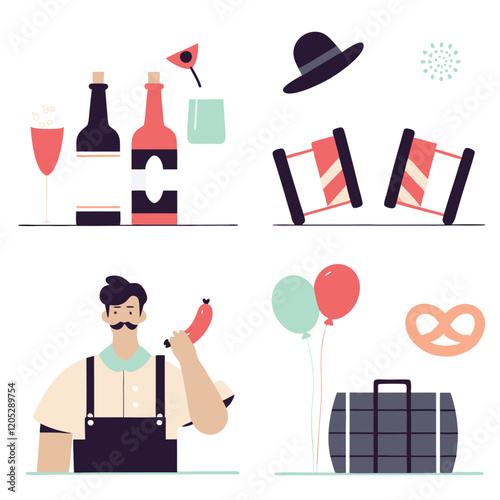 Iron, Bitcoin, Beer, Wine, & Smoking: A Fusion of Industry, Finance, and Indulgence dark idea sign  