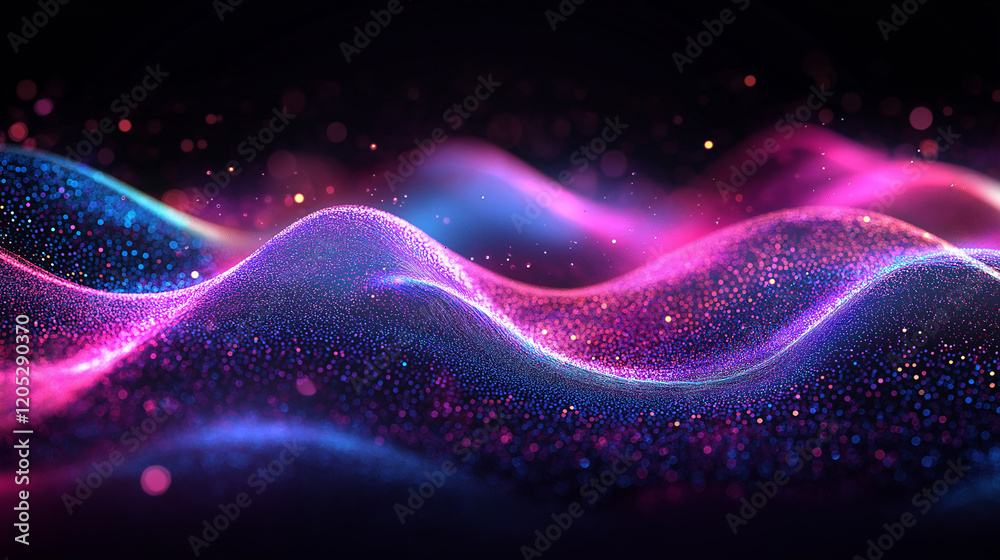 Fototapeta premium Romantic Abstract Pink Glow with Bokeh and Dreamy Light in the Dark