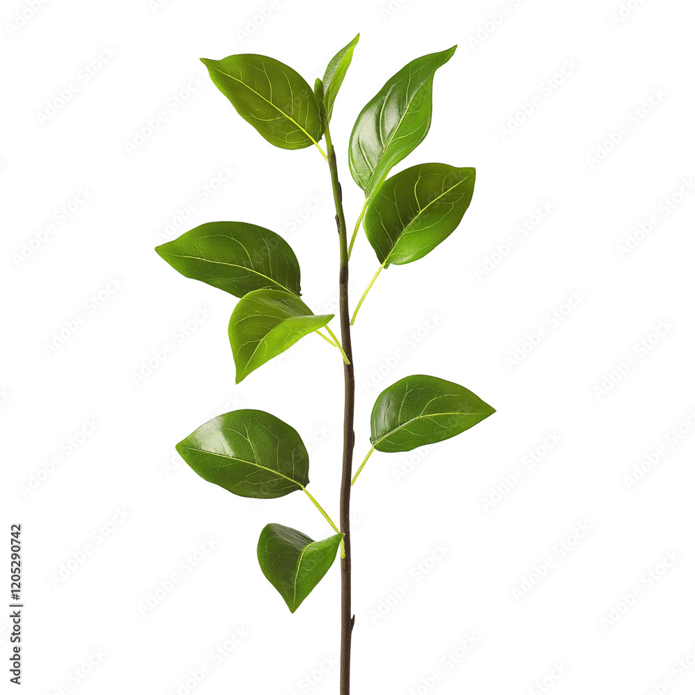 Fresh greenery branch with vivid green leaves transparent background isolated png Fresh greenery branch with vivid green leaves transparent background isolated png