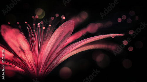 Romantic Abstract Pink Glow with Bokeh and Dreamy Light in the Dark