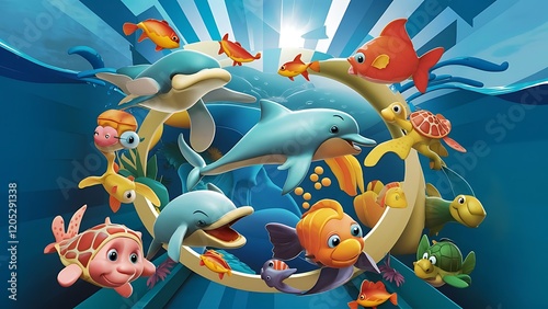 Kids room wallpaper, kids room wallpaper design for digital printing - 3D illustration