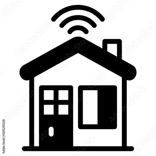 Smart Home Icon with WiFi Signal