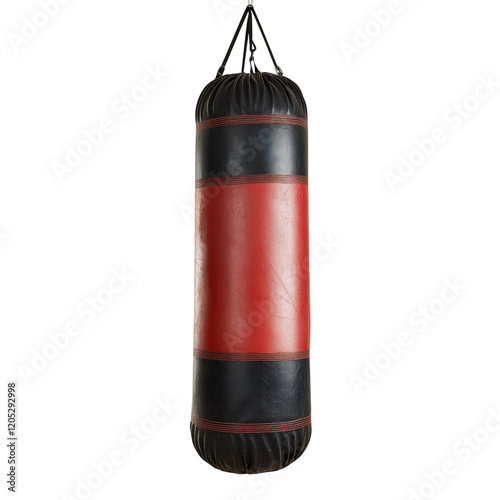Durable punching bag for fitness training sessions. transparent background isolated png