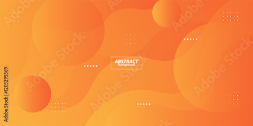 Bright orange abstract background with simple shapes and wavy lines. Fresh and colorful orange design. popular and modern with shadow 3d concept. Eps10 vector