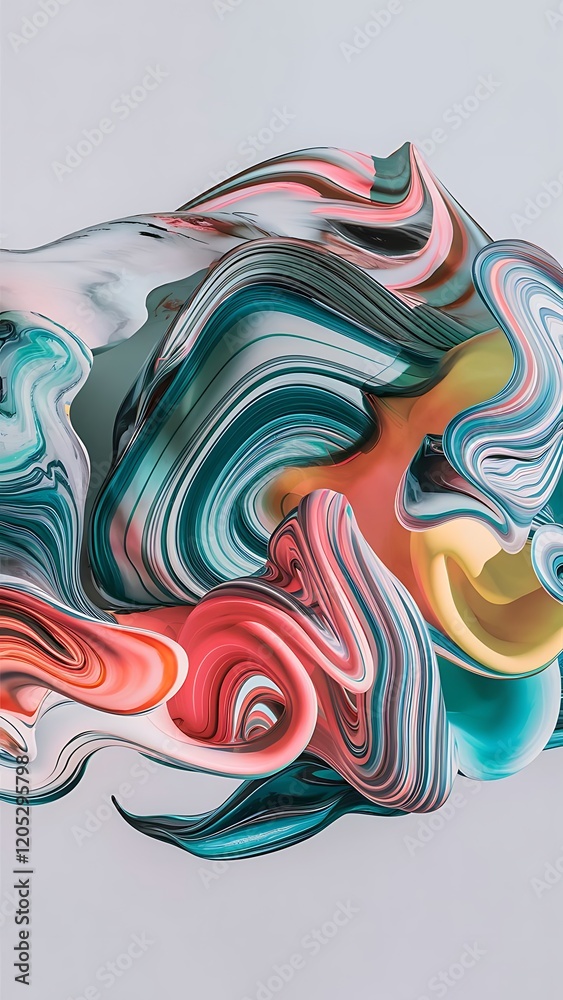 Obraz premium Abstract liquid marble white background