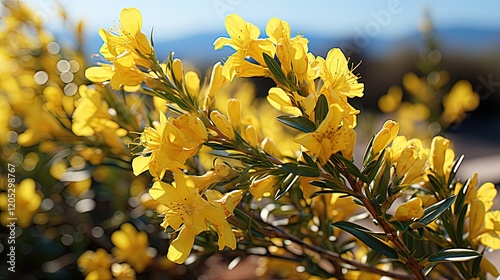 The bright yellow of a gorse bush in bloom