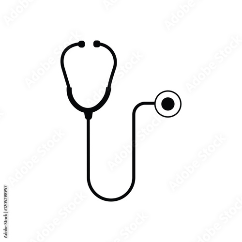 Stethoscope graphic icon. Stethoscope sign isolated on white background. Symbol medicine. Vector illustration flat style