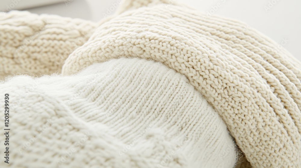 Closeup of soft white sweater with unique white button detail on the back Closeup of soft white sweater with unique white button detail on the back