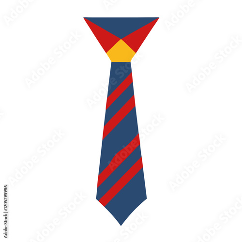 blue and red striped necktie on transparent background