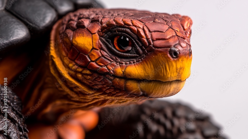 Close-up of a Red-Footed Tortoise Head, Detailed Texture, Reptile Portrait Close-up of a Red-Footed Tortoise Head, Detailed Texture, Reptile Portrait
