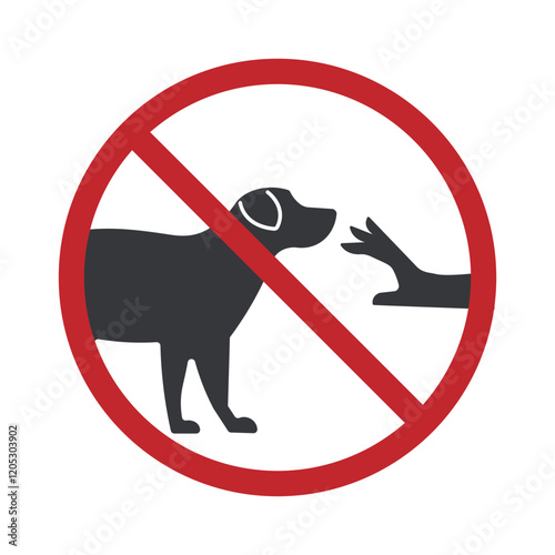 Prohibition Sign: "No touching cats or pets allowed." Features a hand reaching out to touch a cat, crossed out by a red circle