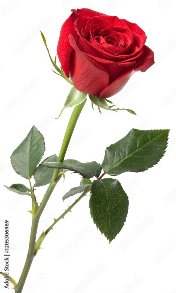 Fototapeta premium red rose isolated on white background