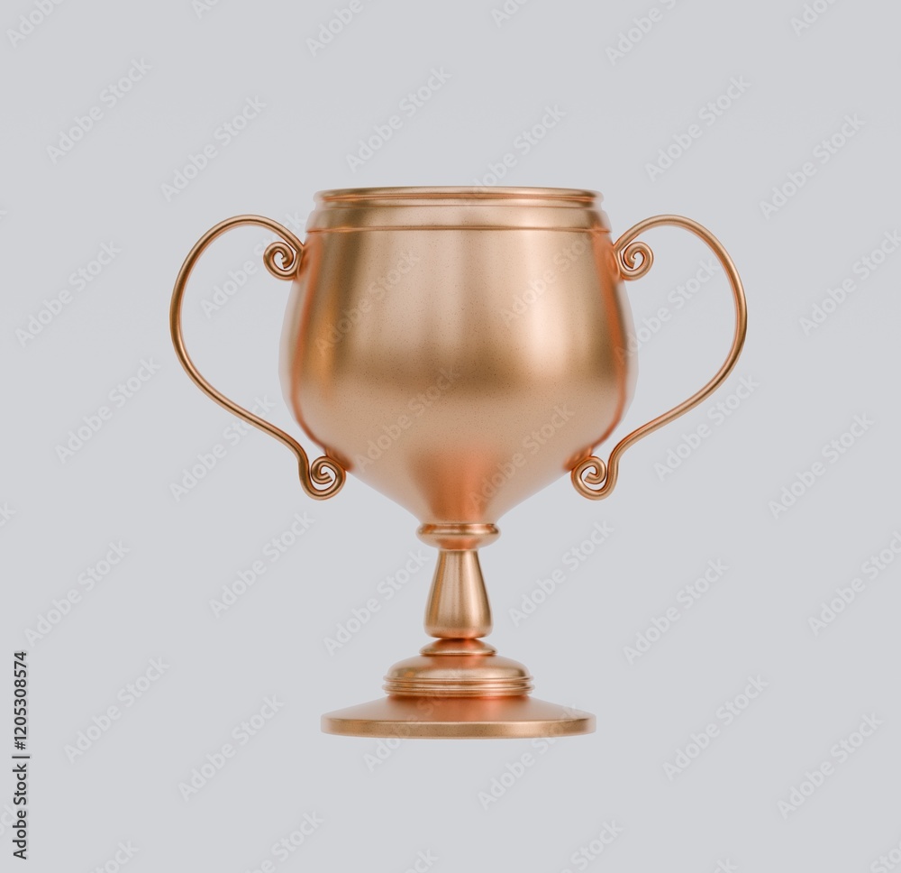 bronze trophy cups stand realistic style, on white background bronze trophy cups stand realistic style, on white background