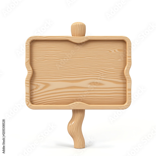 Blank wooden signpost isolated on a white background. Use for directional signage, announcements, rustic themes, or as a customizable template for messages.

